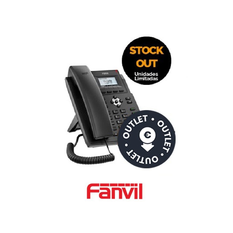 Teléfono IP FANVIL X3SGLite Poe, 10/100/1000, Sin fuente Alimentación, 2 Líneas SIP, Pantalla Blanco y Negro 2,3". Sin Fuente Alimentación AC