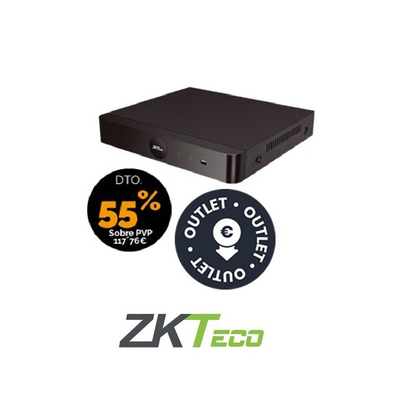 ZKTeco NVR 4CH CON POE 1 BAHÍA MAX  Unidades limitadas consultar 1 Bahía Max Resolución 8MPX 48 Mbps Audio INOUT  No incluye HDD  OUTLET  Stock Out