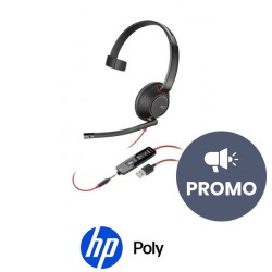 Auricular Poly Blackwire C5210 USB A 80R98AA Monoaural Conexión USB y Jack 3,5 mm