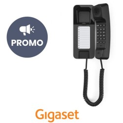 Teléfono Góndola Gigaset Desk 200 Negro, Sobremesa o Pared con 10 teclas de marcación rápida.