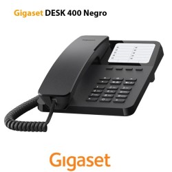 Teléfono Sobremesa Gigaset Desk 400 Negro 10 teclas de marcación rápida y 4 directa Tecla Mute Montaje sobremesa y Mural