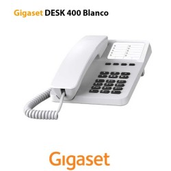 Teléfono Sobremesa Gigaset Desk 400 Blanco 10 teclas de marcación rápida y 4 directa Tecla Mute Montaje sobremesa y Mural