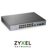 Switch Zyxel gestion web 16 x 100/1000 BaseT 2 combo 16 x POE 250W recomendado para escenarios CCTV
