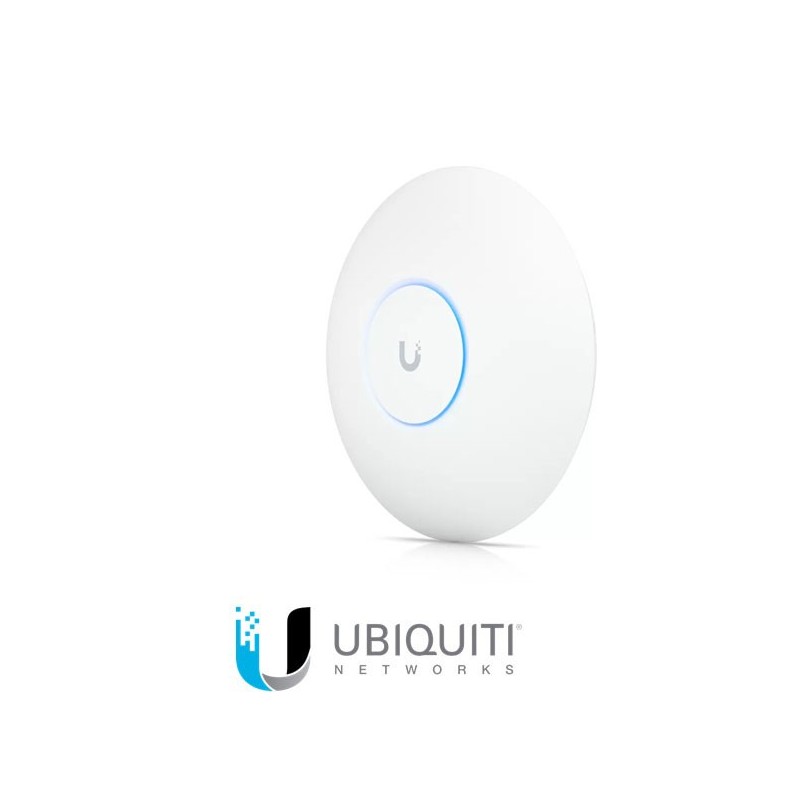 Ubiquiti U6 Punto de acceso WiFi6 2x2 Compatible con bandas 24 y 5GHz Alimentación por puerto GbE POE RJ45 Opera entre 30 y 60 C