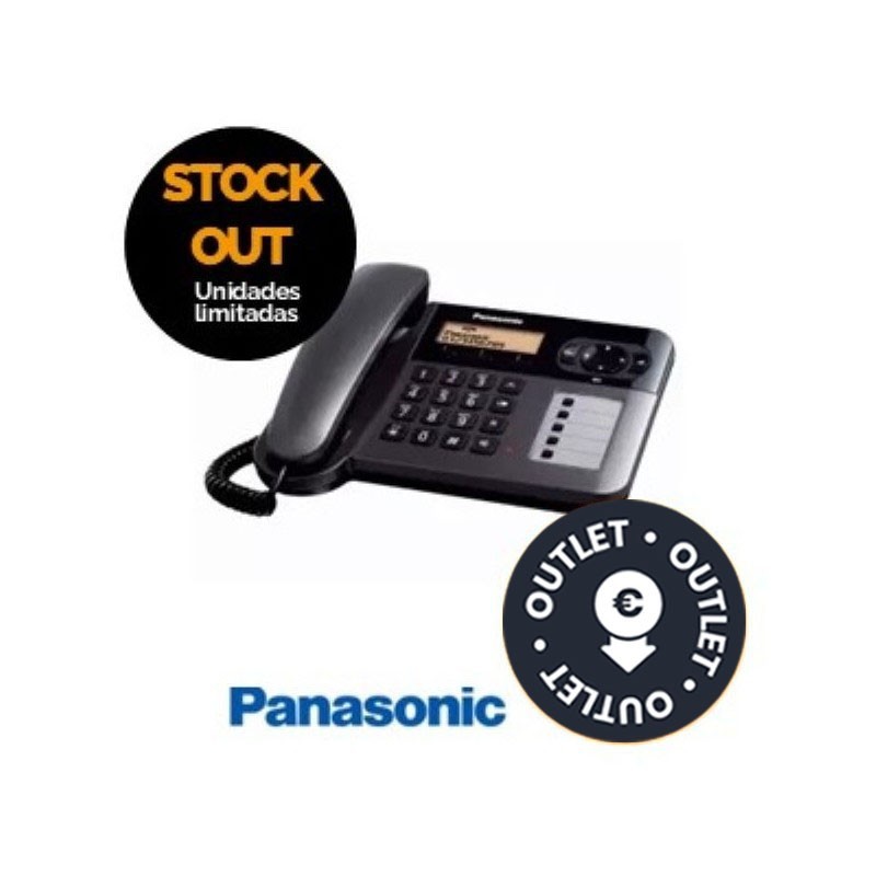 Teléfono Analógico Panasonic KXTG6451 Negro  Sólo Telefono cableado  Sin caja original  1 unidad  OUTLET