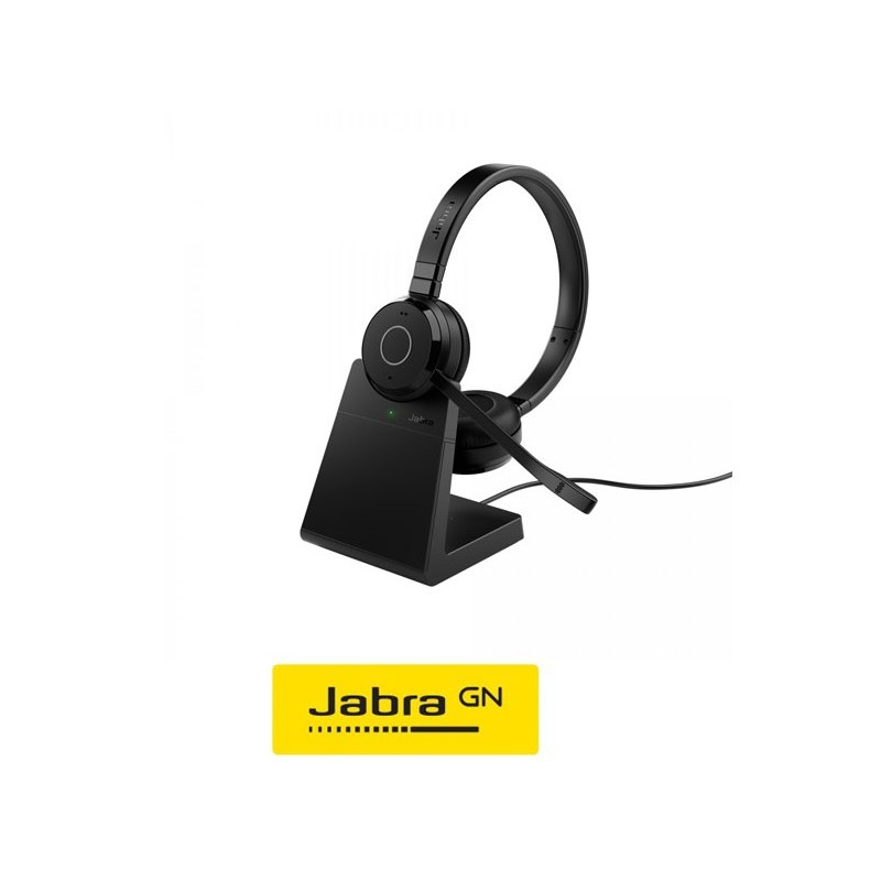 Auricular Bluetooth Jabra Evolve 65 TE con Dongle USB A Binaural Conector de Carga USB C CON Base de Carga Microsoft