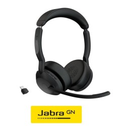 Auricular Jabra Bluetooth Evolve2 55 Binaural con Dongle USB C