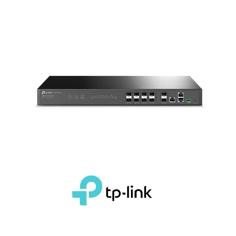 OLT TpLink GPON de 8 puertosChipset BroadcomESPECIFICACIONES 8 puertos SFP GPON 2 puertos uplink SFP de 10 Gbps
