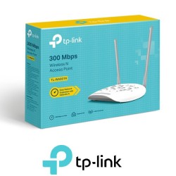 Punto Acceso WiFi TpLink 300 Mbps a 24 GHz 80211bgn 1 puerto de 10/100 Mbps, compatible con PoE pasivo, AP cliente puente repetidor SSID múltiple 2 antenas fijas.