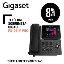 Teléfono Sobremesa Gigaset P810B IP PRO Pantalla LCD a color de 3,36", 4 teclas LED multicolor configurables1 puerto USB, Soporte de descolgado electrónico EHS Switch Gigabit Ethernet de 2 puertos Soporte Módulo Teclas P800 Key Pro Bluetooth