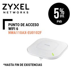 Punto de Acceso Zyxel WiFi6 GbE 2x2 PoE 1775Mbps incluye Alimentador Corriente