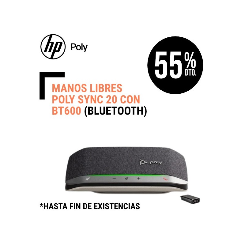 Manos Libres Poly SYNC 20 + con BT600 Dongle USB C Bluetooth
