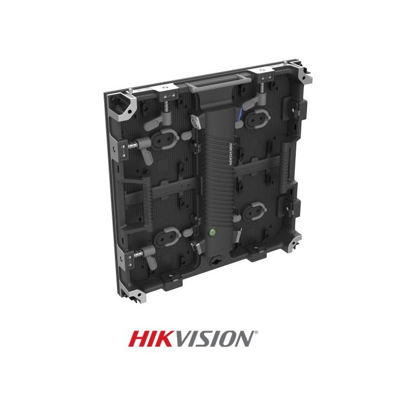 Cabinet Hikvision rental de exterior Pitch 2,9mm, Dimensiones 500x500mm, Brillo 4500, Mantenimiento Trasero.