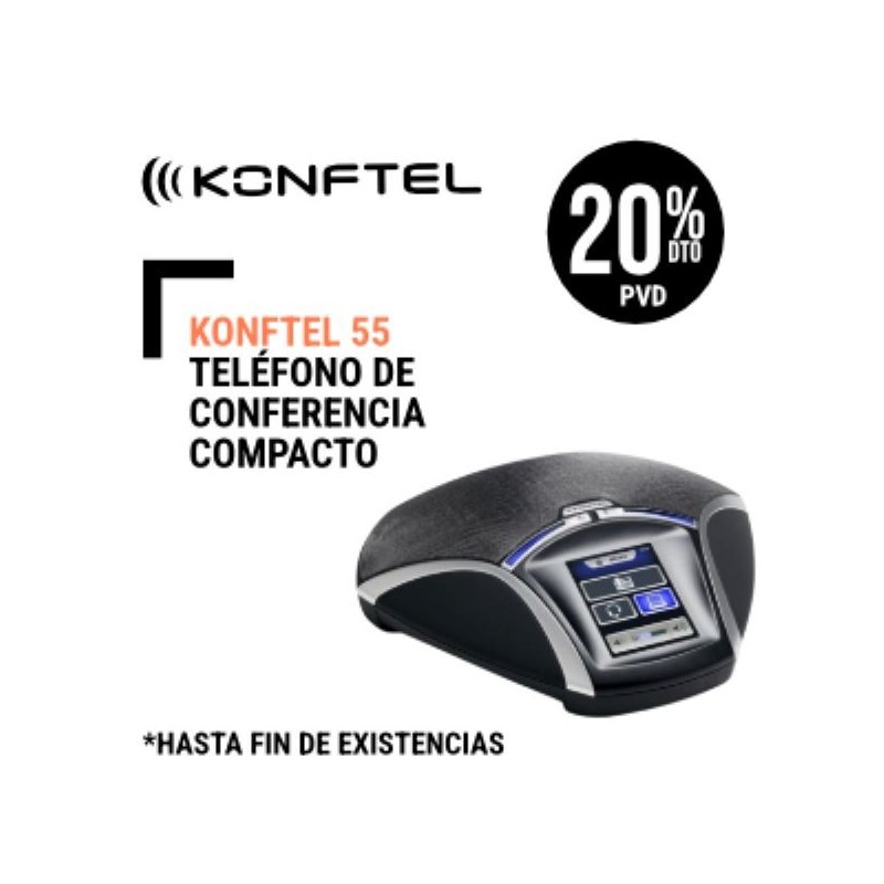 Konftel 55 Teléfono de conferencia compacto con pantalla táctil disfruta de un sonido excepcional en tus reuniones