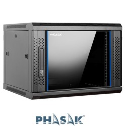 Rack mural 19" Phasak Pro 6U 600x450 MONTADO, Altura Ext. 364mm ( 268mm Int) PHO 2106