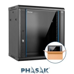 Rack mural 19" Phasak Pro  12U  600x600 MONTADO, Altura Ext.631mm (534mm Int.) PHO 3112