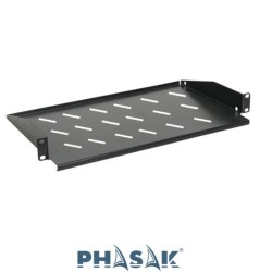 Bandeja Phasak 1U fija para mural y armario 380 mm negra