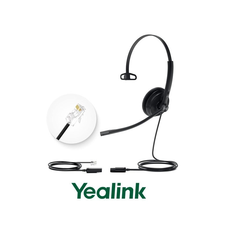 Auricular Yealink YHS34 Monoaural RJ9 Almohadilla simil cuero