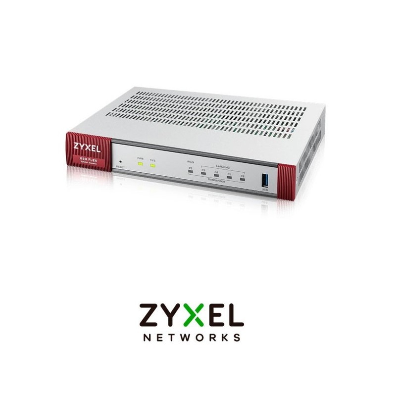 Firewall Zyxel USG FLEX 50 H 5 Puertos WANLAN Gigabit 1 Puerto PoE 1USB incluye un año licencia servicios seguridad GOLD SECURITY PACK UTM