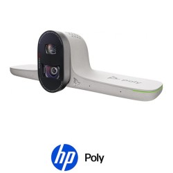 Poly Studio E70 842F8AA auto track 4k USB camera with dual lens multimicrophone array Electronic Pan Tilt Digital Zoom Cable 2m USB AC 46m Ethernet cable Wall mount bracket