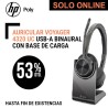 Auricular Poly Voyager 4320 UC USB A Binaural CON Base 77Y99AA Inalámbrico con diadema Bluetooth y Dongle para PC