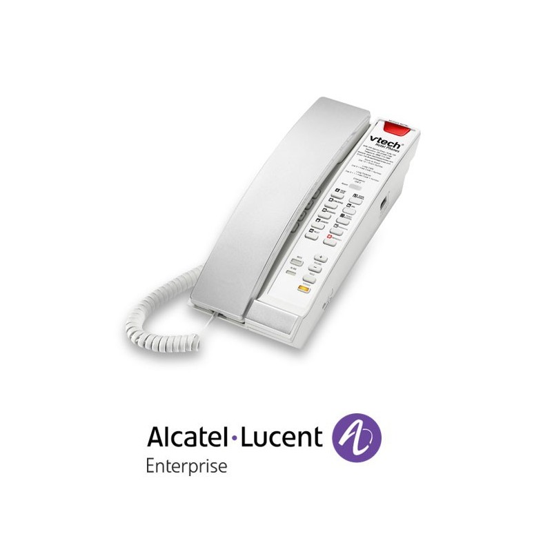 Teléfono Alcatel Lucent Petite alámbrico analógico moderno A2211 Silver Pearl con 1 línea y 10 teclas de marcación abreviada