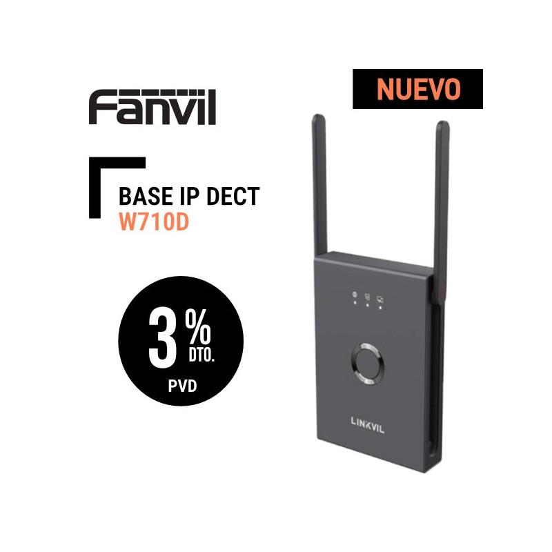 Base Fanvil DECT IP Linkvil W710D 20 cuentas SIP