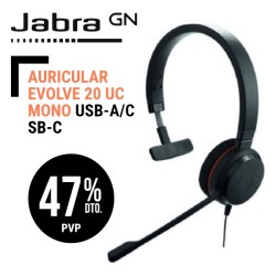 Auricular Jabra EVOLVE 20 UC Mono USB A/C.
