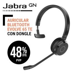 Auricular Bluetooth Jabra Evolve 65 TE con Dongle USB A Microsoft Monoaural Conector de Carga USB C SIN Base de Carga