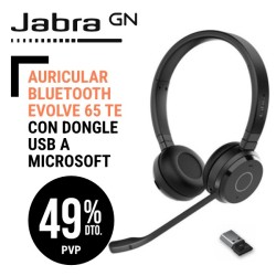 Auricular Bluetooth Jabra Evolve 65 TE con Dongle USB A Microsoft Binaural Conector de Carga USB C SIN Base de Carga