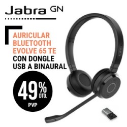 Auricular Bluetooth Jabra Evolve 65 TE con Dongle USB A Binaural Conector de Carga USB C SIN Base de Carga