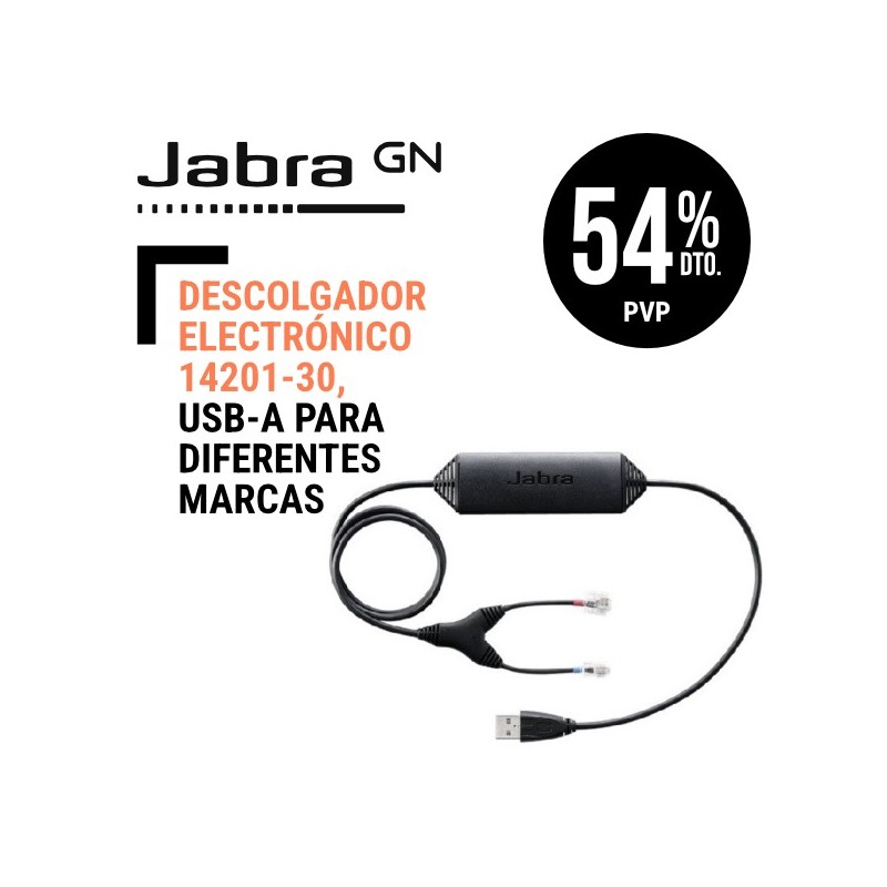Descolgador Electrónico Jabra 14201-30, USB-A para diferentes marcas.