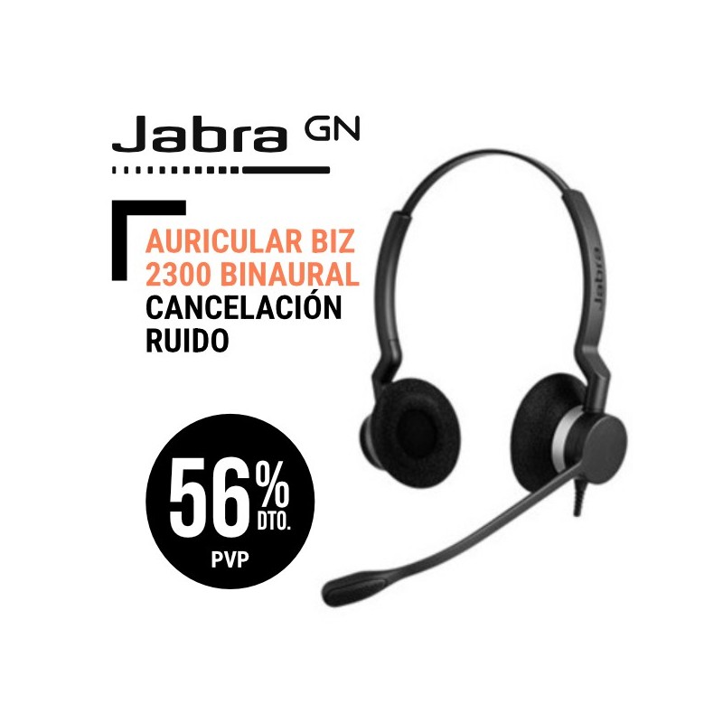 Auricular Jabra Biz 2300 Binaural Cancelación Ruido
