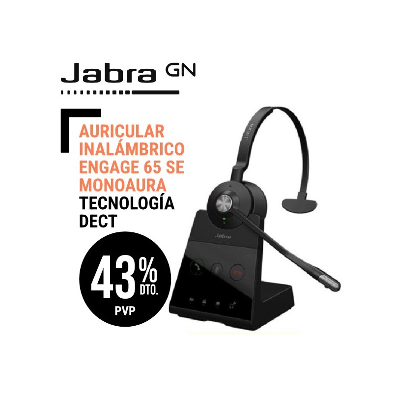 Auricular Inalámbrico Jabra Engage 65 SE Monoaura Tecnología Dect