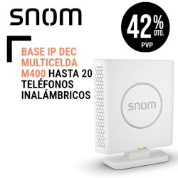 Base Dect Snom M400 Monocelda, hasta 20 Teléfonos Inalámbricos y 10 llamadas simultáneas