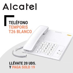 Teléfono Analógico Alcatel Temporis T26 Blanco Sin Pantalla.