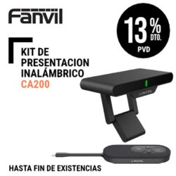 Kit de presentacion Inalámbrico Fanvil CA200 Compatible con pantallas con HDMI inicio con una sola pulsación para compartir pantalla Inalámbrica hasta 4 dispositivos Plug and Play Acceso inalámbrico a cámara micrófono y Altavoz.