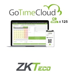 Cuota anual recurrente Gotime hasta 125 usuarios. Permite el fichaje en terminal físico compatible, URL y/o APP indistintamente