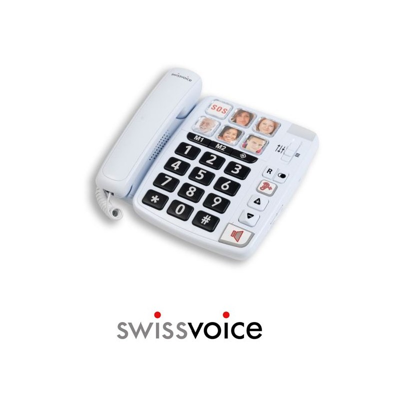 Teléfono Fijo SwissVoice Xtra 1110 6 teclas de memoria con fotos ajuste de volumen del timbre indicador luminoso