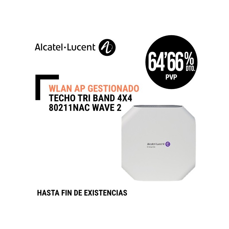 WLAN AP Alcatel Lucent Gestionado Techo Tri Band 4x4 80211nac Wave 2 Indoor Antenas Internas BLE interno 25 NBaseT
