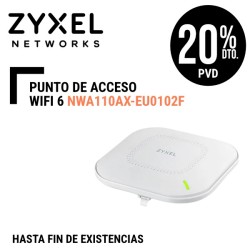 Punto de Acceso Zyxel WiFi6 GbE 2x2 PoE 1775Mbps incluye Alimentador Corriente