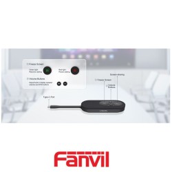 Presentacion Inalámbrica Fanvil CP20 (Comparticion de pantalla: modo espejo y modo extendido, Interfaz USB-C con PD y DP Alt Mode. Conectividad: WiFi 5 y 6)