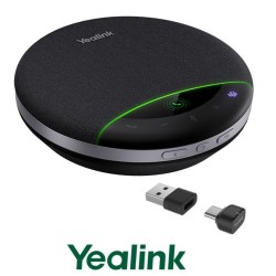 Yealink speaker USB SP96. Integra 6 microfonos y altavoz de 65mm. AI Noise cancellation. Daisy Chain. With dongle.