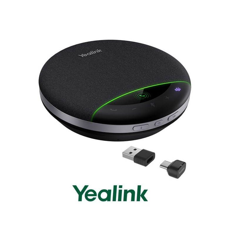 Yealink speaker USB SP96. Integra 6 microfonos y altavoz de 65mm. AI Noise cancellation. Daisy Chain. With dongle.