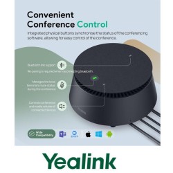 Yealink CP50 speakerphone. 1x 7.5m CAT5E cable, 1x 1.8m USB-C cable. Including 2-year AMS