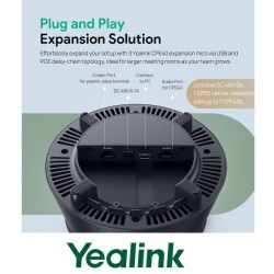 Yealink CP50 speakerphone. 1x 7.5m CAT5E cable, 1x 1.8m USB-C cable. Including 2-year AMS