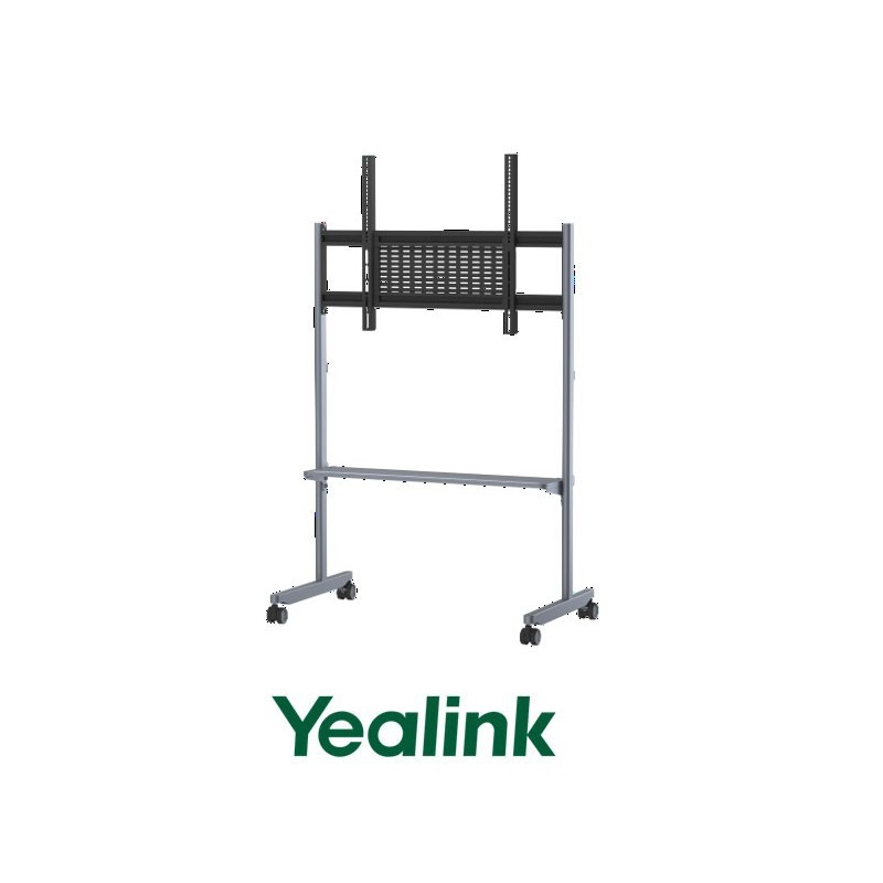 Floor  stand  for  Yealink  display  mounting  via  standard  VESA  holes. Holds  up  to  90kg(198lbs)  with  VESA  patterns  400x400mm  to  600x1000mm.