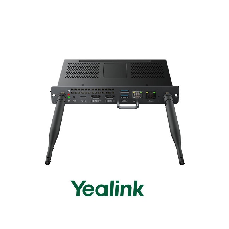 Yealink OPS Windows 11 loT Enterprise x 64 operating system. Microsoft Teams Rooms App, support Microsoft Teams meetings. CPU Intel Ultra5 125H, Memory 16GB (2*8GB) DDR5, Storage: 256GB SSD